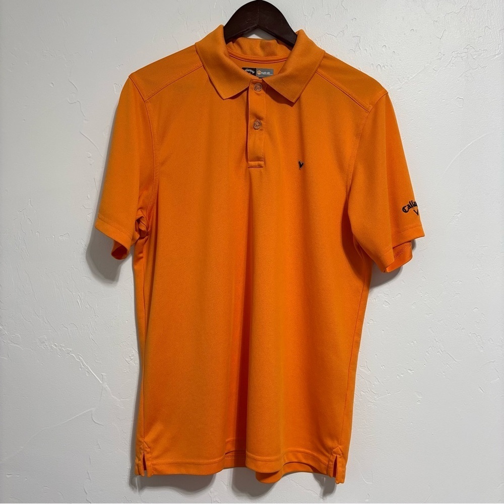 Callaway Orange Men's Golf Polo Short Sleeve Shirt Size Medium OptiDry